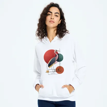 Tokyo-Tiger Geometric Crane Art Classic Hoodie