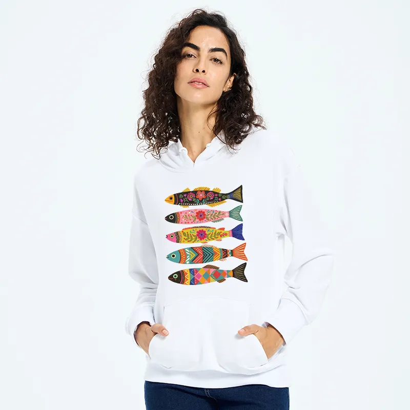 Tokyo-Tiger Colorful Patterned Fish Classic Hoodie