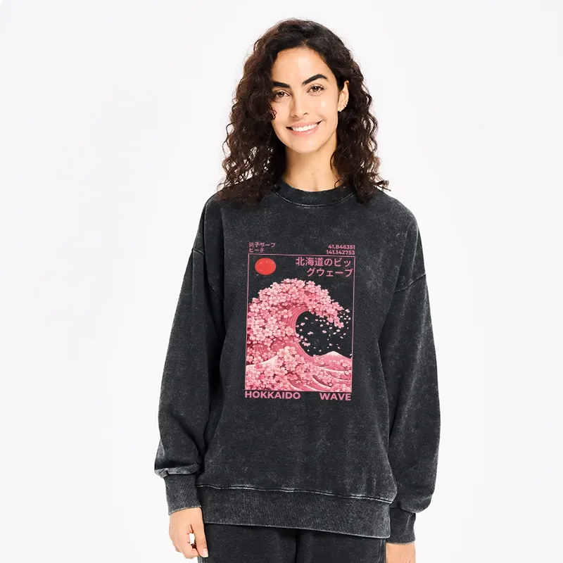 Tokyo-Tiger Sakura Wave Washed Sweatshirt