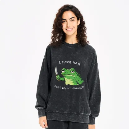 Tokyo-Tiger Impatient Frog Washed Sweatshirt