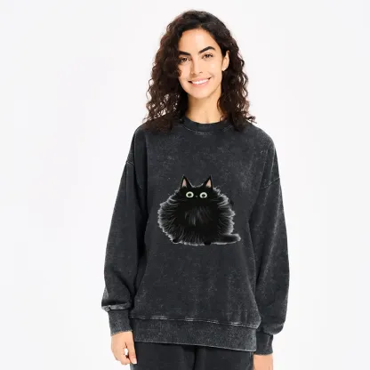 Tokyo-Tiger Cat's Approval Washed Sweatshirt