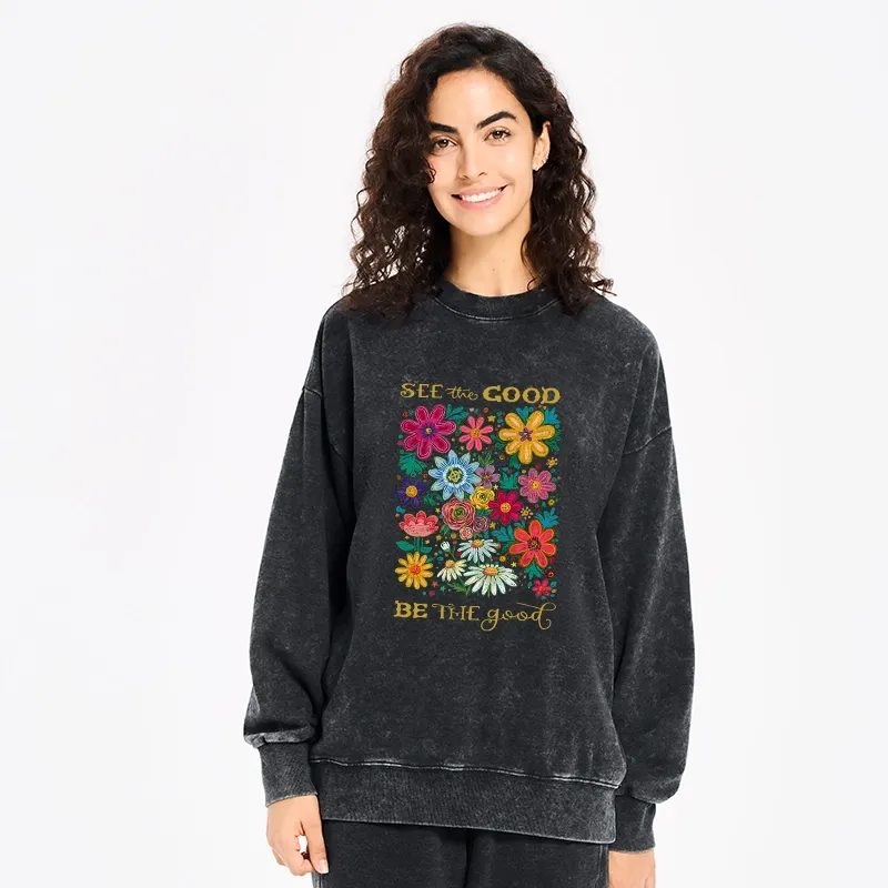 Tokyo-Tiger Flower：See The Good Be The Good Washed Sweatshirt