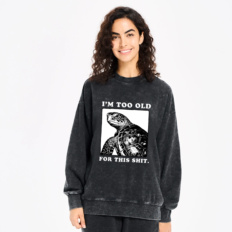 Tokyo-Tiger Turtle I Quit Meme Energy Washed Sweatshirt