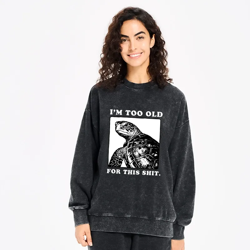 Tokyo-Tiger Turtle I Quit Meme Energy Washed Sweatshirt
