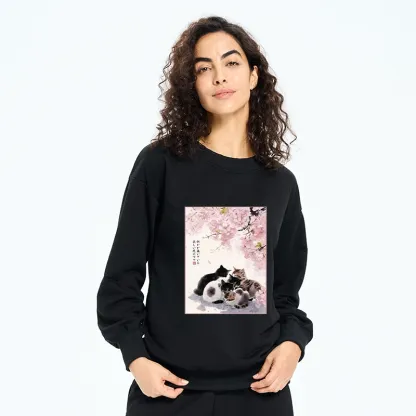 Tokyo-Tiger Cute Cats Sakura Garden Classic Sweatshirt
