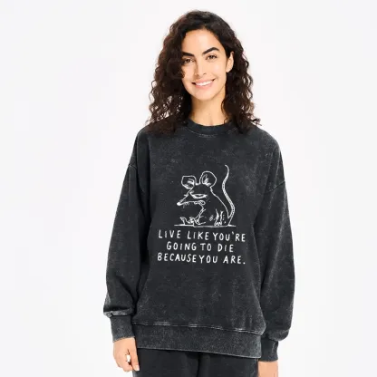 Tokyo-Tiger Funny Meme Sarcastic Rat Life Truth Washed Sweatshirt