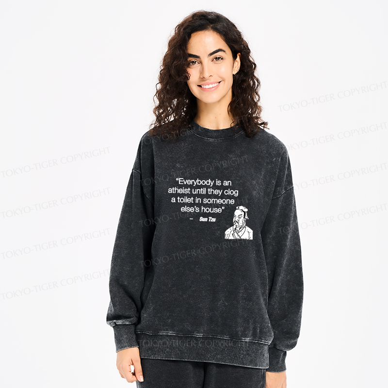 Tokyo-Tiger Funny Sun Tzu Saying Washed Sweatshirt