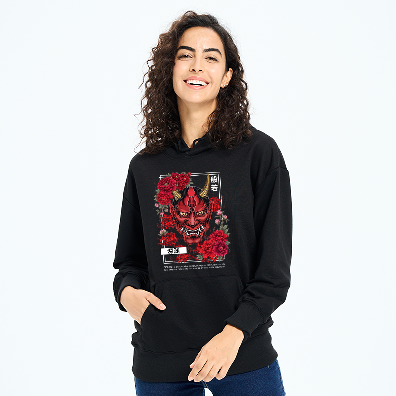 Tokyo-Tiger Cool Oni Floral Art Classic Hoodie