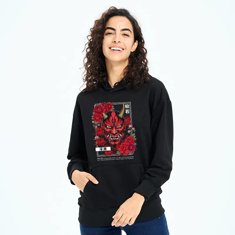Tokyo-Tiger Cool Oni Floral Art Classic Hoodie