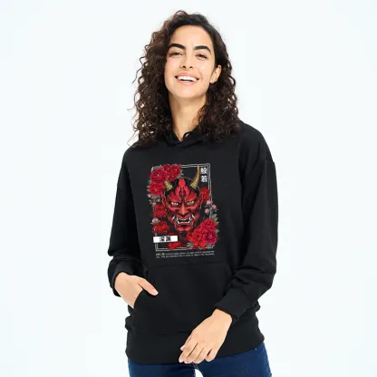 Tokyo-Tiger Cool Oni Floral Art Classic Hoodie