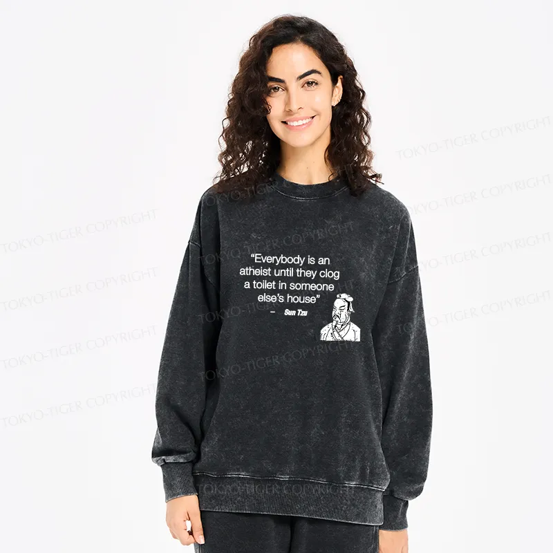 Tokyo-Tiger Funny Sun Tzu Saying Washed Sweatshirt
