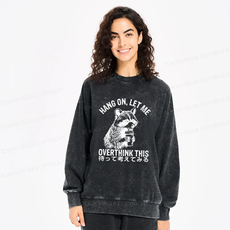 Tokyo-Tiger Overthink Raccoon Washed Sweatshirt