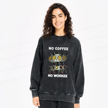 Tokyo-Tiger No Coffee No Workee Washed Sweatshirt