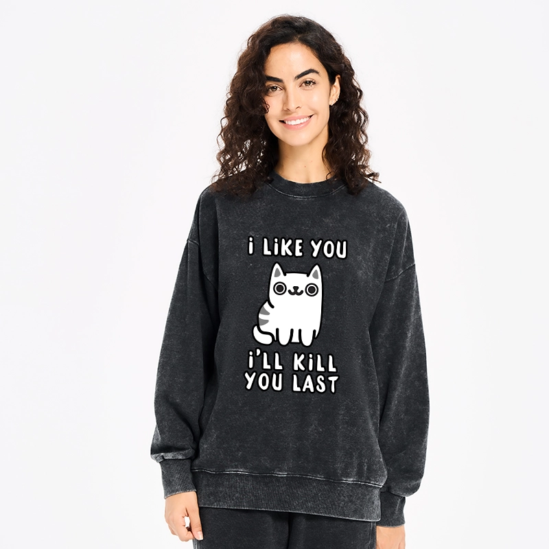 Tokyo-Tiger Cats And Humans Have A Love-hate Relationship Washed Sweatshirt