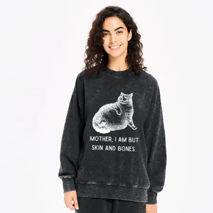 Tokyo-Tiger Skin & Bones Cat Washed Sweatshirt