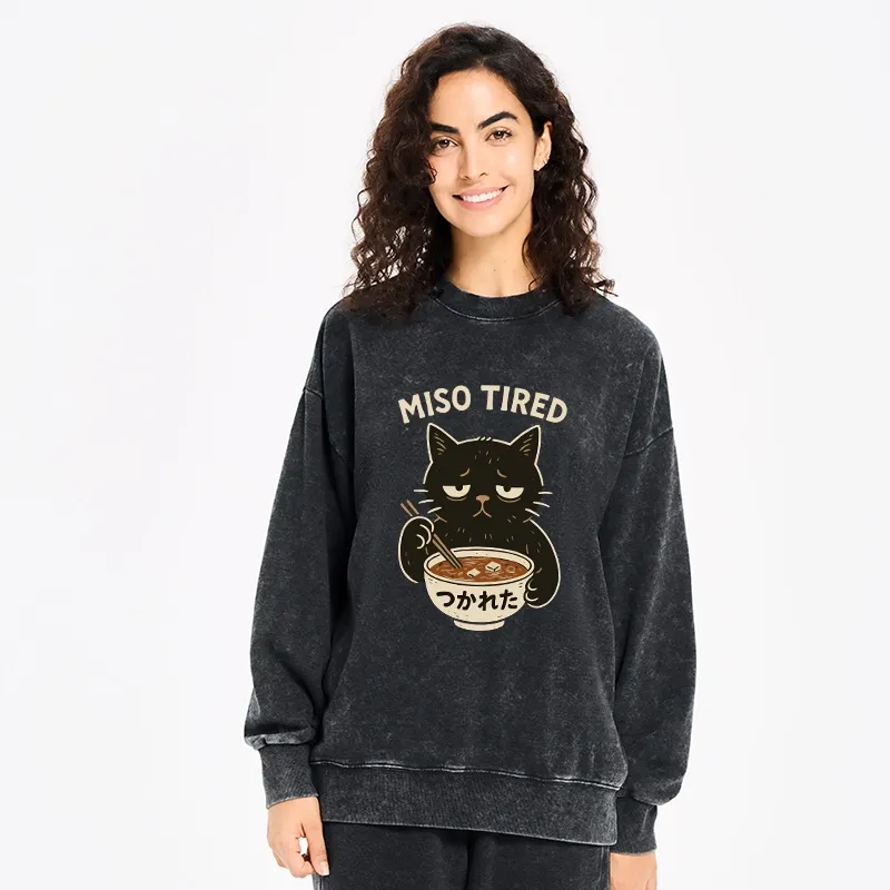 Tokyo-Tiger I’m So Tired Washed Sweatshirt