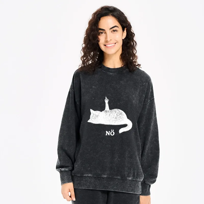 Tokyo-Tiger Cat Refused Washed Sweatshirt