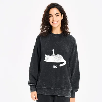 Tokyo-Tiger Cat Refused Washed Sweatshirt