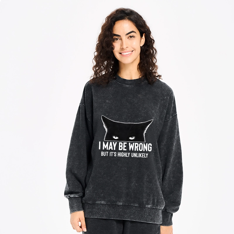 Tokyo-Tiger Cat Can Do No Wrong Washed Sweatshirt