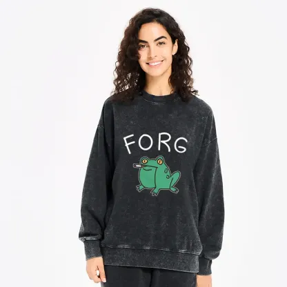 Tokyo-Tiger Smoking Frog Washed Sweatshirt