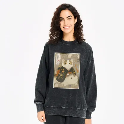Tokyo-Tiger The Cat and the Art of Getting Lost Washed Sweatshirt