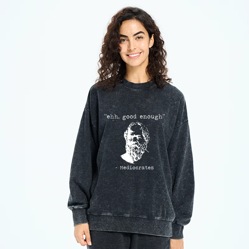 Tokyo-Tiger Mediocrates Meme Washed Sweatshirt