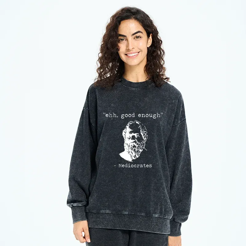 Tokyo-Tiger Mediocrates Meme Washed Sweatshirt