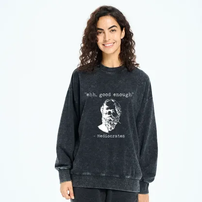 Tokyo-Tiger Mediocrates Meme Washed Sweatshirt