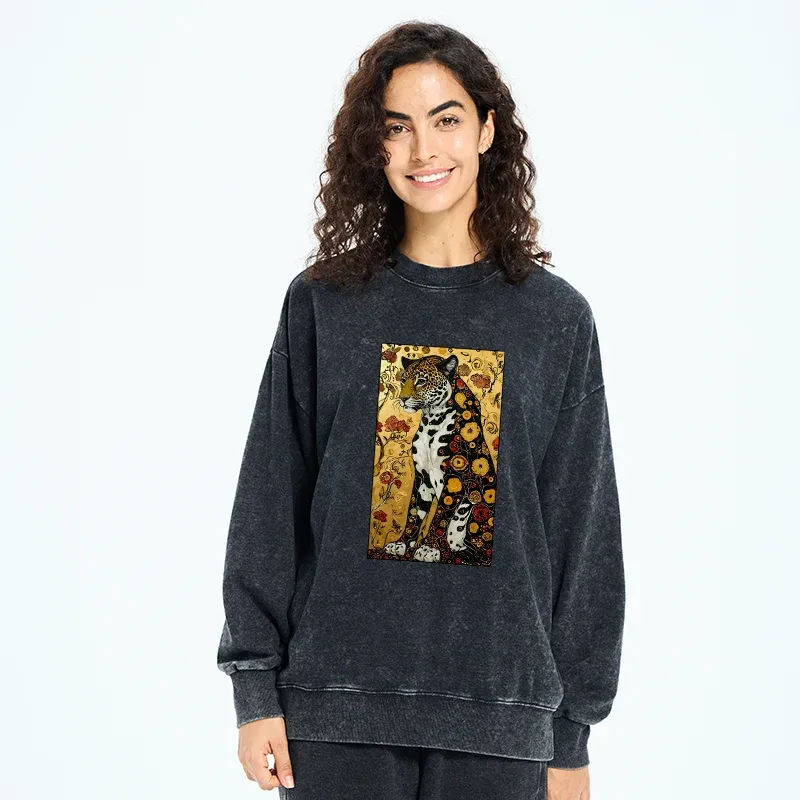 Tokyo-Tiger Magnificent Leopard Washed Sweatshirt
