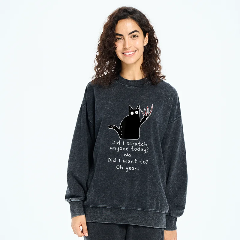 Tokyo-Tiger Cats With Sharp Claws Washed Sweatshirt