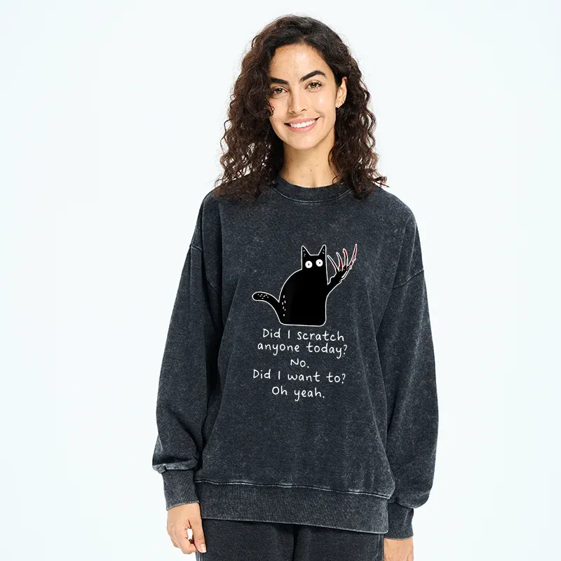 Tokyo-Tiger Cats With Sharp Claws Washed Sweatshirt