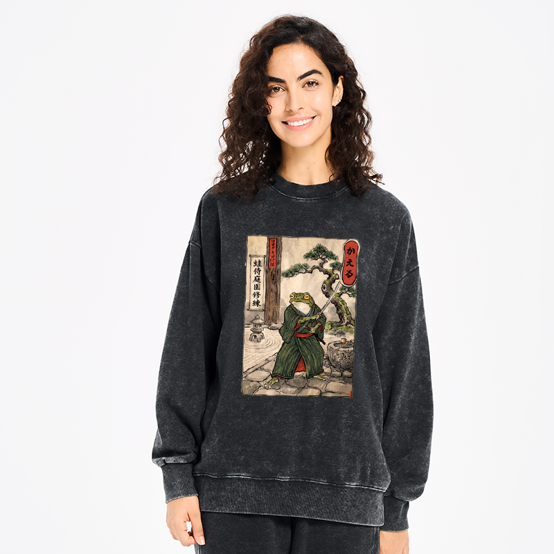 Tokyo-Tiger Samurai Frog Training Washed Sweatshirt