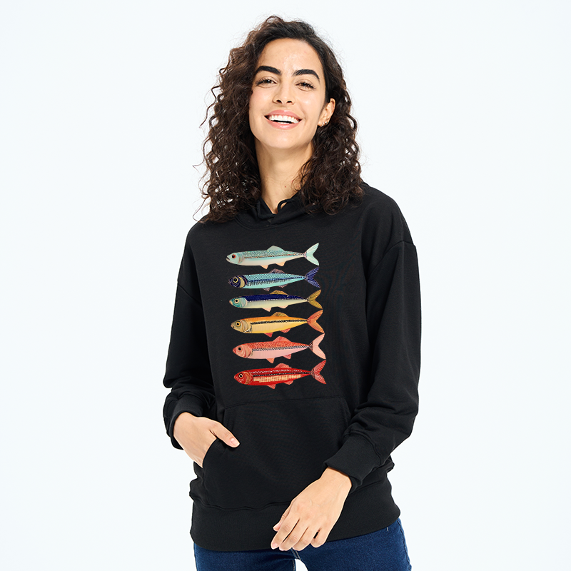 Tokyo-Tiger Colorful Fish Stack Classic Hoodie