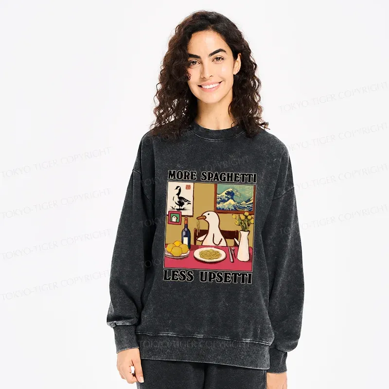 Tokyo-Tiger More Spaghetti Less Upsetti Goose Washed Sweatshirt