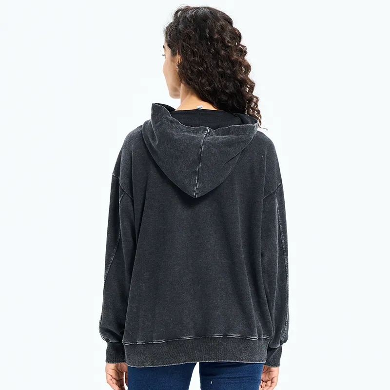 Tokyo-Tiger Cat Samurai Retro Washed Hoodie