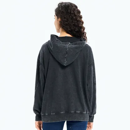 Tokyo-Tiger Cat Samurai Retro Washed Hoodie