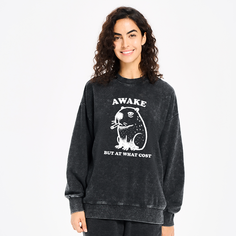Tokyo-Tiger Smoking Capybara Washed Sweatshirt