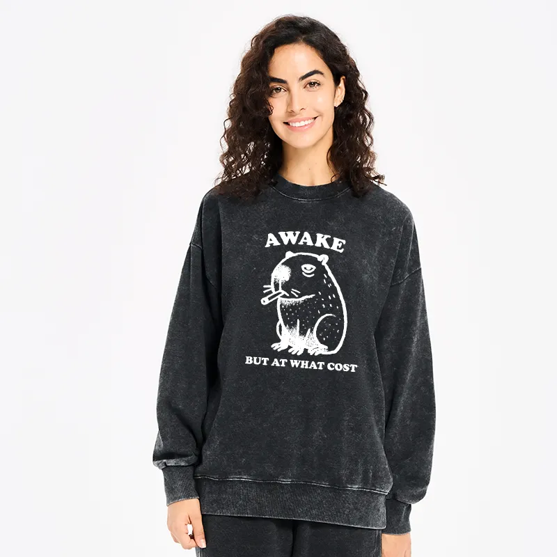 Tokyo-Tiger Smoking Capybara Washed Sweatshirt