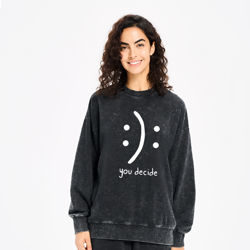Tokyo-Tiger Laugh Or Sad Washed Sweatshirt