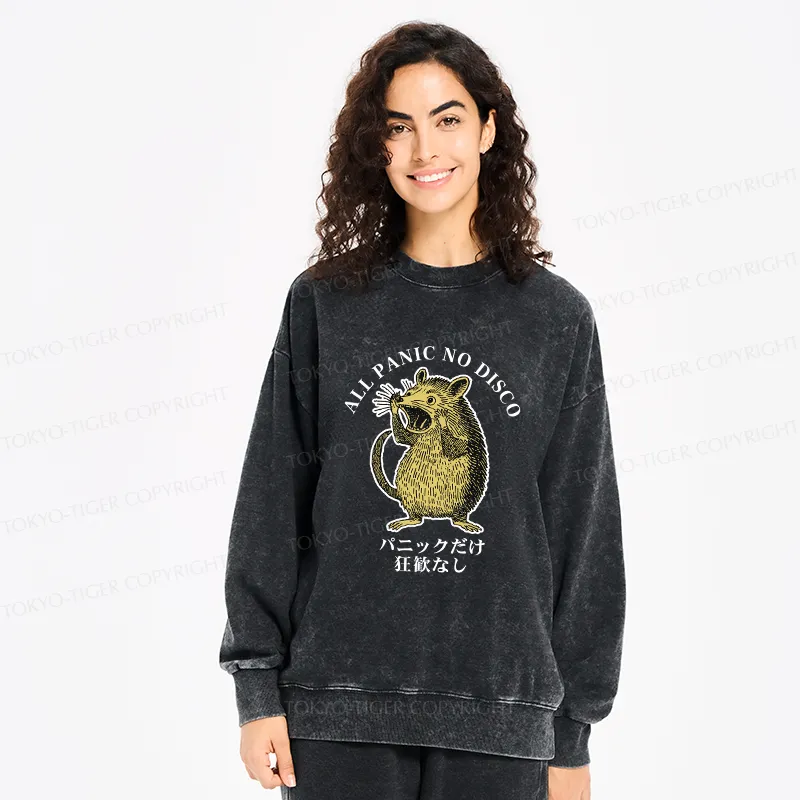 Tokyo-Tiger All Panic No Disco Washed Sweatshirt