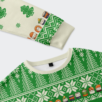 Tokyo-Tiger Funny Sushi Choosing Clothes Christmas Ugly Sweatshirt