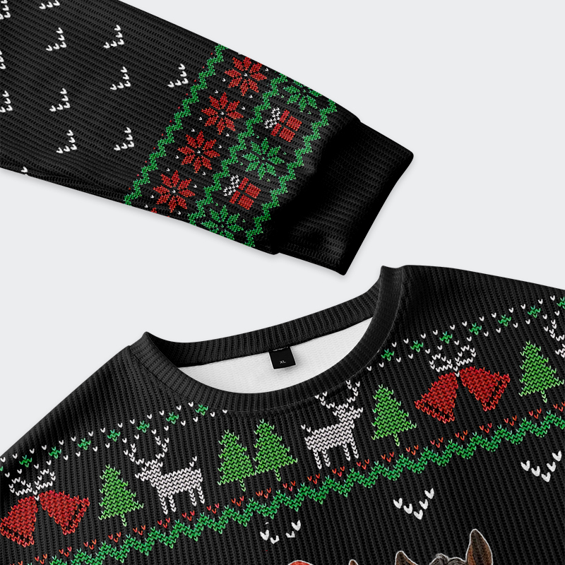 Tokyo-Tiger The Christmas Horse Is Looking At You Christmas Ugly Sweatshirt