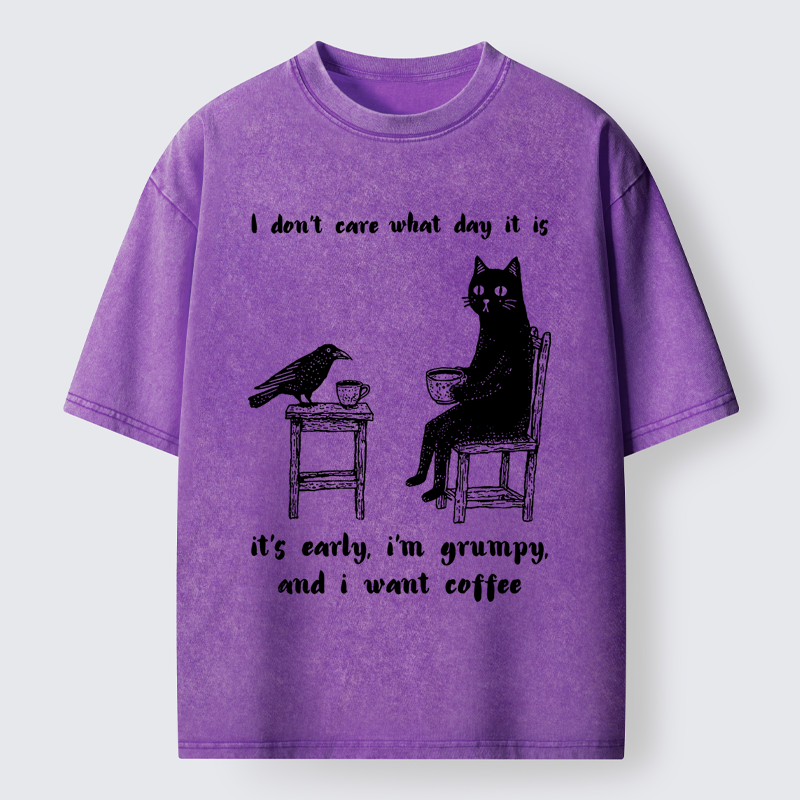 Tokyo-Tiger Early, Grumpy, Coffee Washed T-Shirt