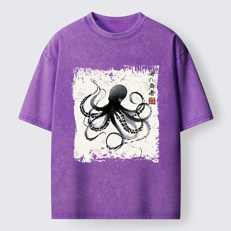 Tokyo-Tiger Octopus: Dance of the Deep Washed T-Shirt