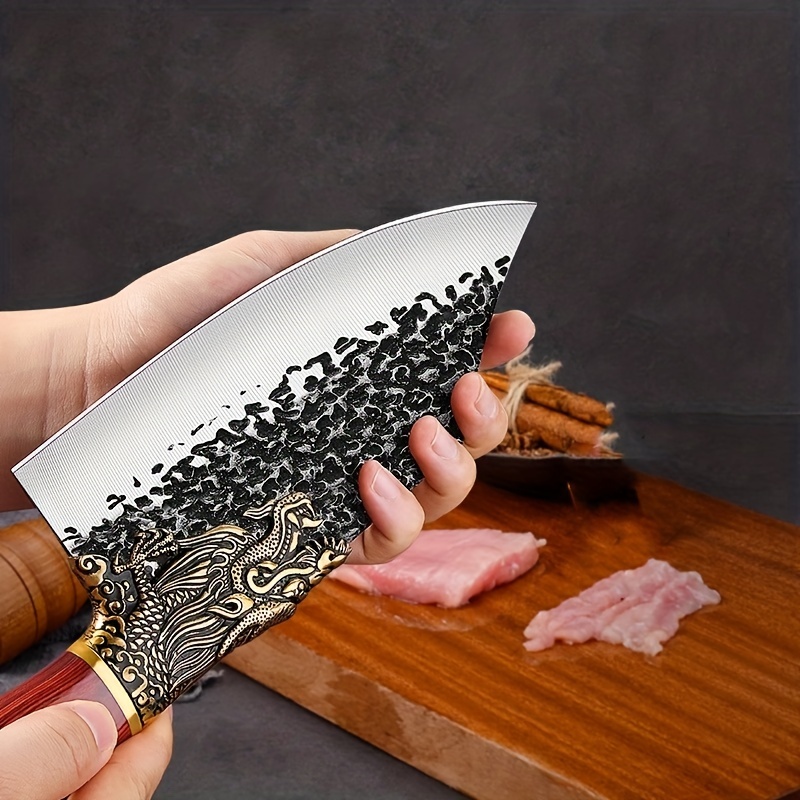 Conjunto de 3, faca de cozinha, faca de corte, faca de carne, acampamento ao ar livre, faca de corte forjada