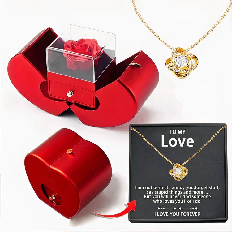 🌹 Náhrdelník z bílého zlata - Skutečná růže - 🎁 Nejlepší dárek pro přítelkyni, milenku, matku