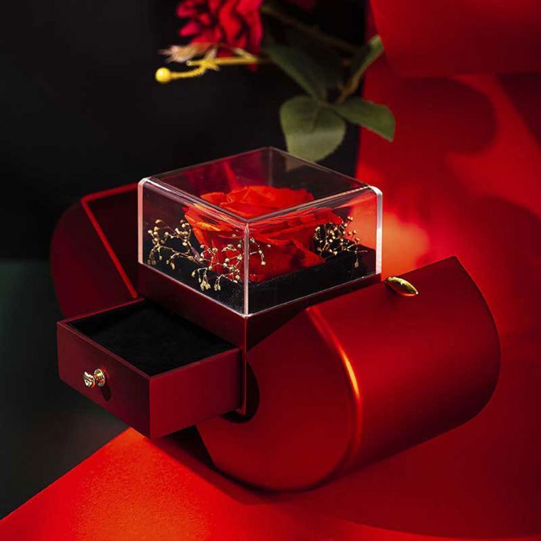 🌹 Náhrdelník z bílého zlata - Skutečná růže - 🎁 Nejlepší dárek pro přítelkyni, milenku, matku
