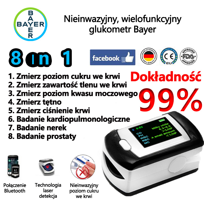 [Import z Niemiec] Nowej generacji nieinwazyjny glukometr (pomiar w 5 sekund, dokładność 99%) 2025🔥🔥