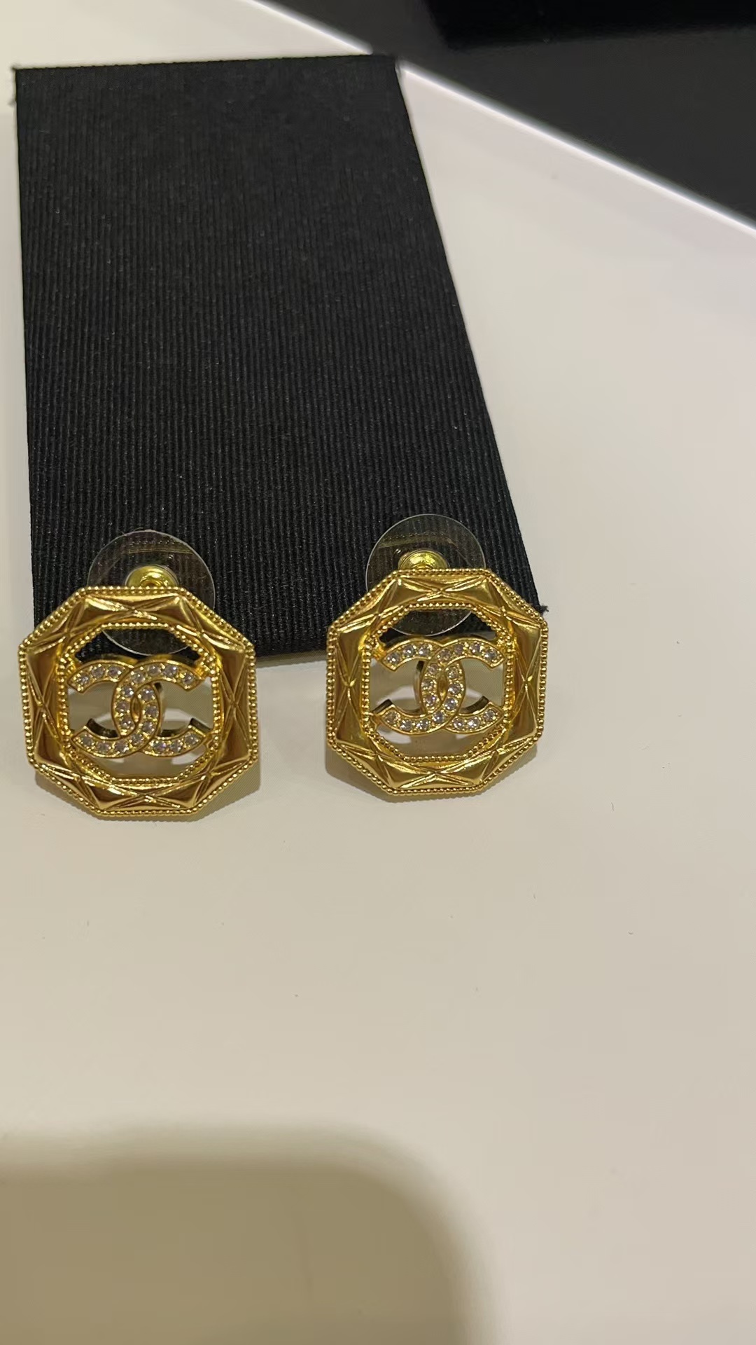 Buy replica Chanel Geometric Octagon Stud Earrings and replica jewelry from PICKS Jewelry