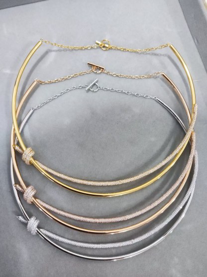 Buy replica Tiffany Knot Double Row Hinged Necklace and replica jewelry from PICKS Jewelry
